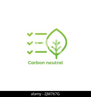 CO2-neutrales Symbol, Vektorzeichen Stock Vektor