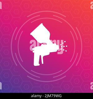 Symbol für Spritzpistole oder Farbspritze, Vektor Stock Vektor