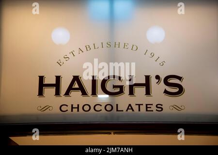 Adelaide, Australien - 1. Mai 2022: Haigh's Chocolates wurde 1915 gegründet Stockfoto