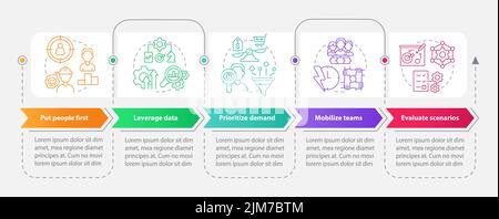 Infografik-Vorlage für das Rechteck „Prioritäten der Lieferkette“ Stock Vektor