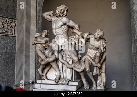 Die Statue von Laocoon und seinen Söhnen in den Vatikanischen Museen Stockfoto