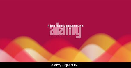 Abstrakter roter Hintergrund mit verschwommenen Wellen am unteren Rand Stock Vektor