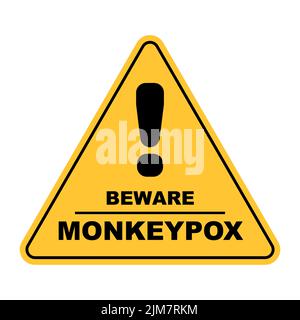 Monkeypox Warnschild auf gelbem Hintergrund und Dreieck-Formvektor Stock Vektor