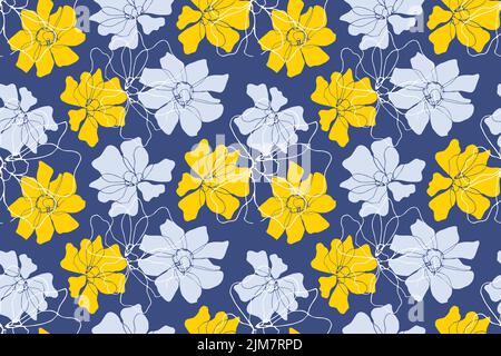 Florales Nahtloses Muster mit Blütenblumen, frühlingshafte, endlose Textur Stock Vektor