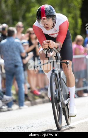 Commonwealth Games 2022, Birmingham Großbritannien. 4.. August 2022. Männer Radfahren Zeitfahren.. Kredit: Anthony Wallbank/Alamy Live Nachrichten Stockfoto