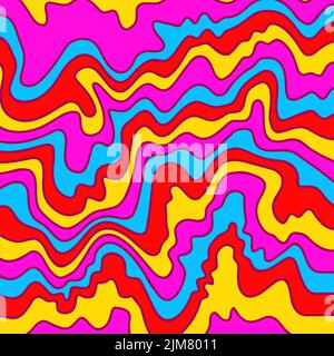 Psychedelischer Text. Vektor Doodle Cartoon Illustration. Tripy-, lsd-, Acid-Lines-Kunstkonzept Stock Vektor