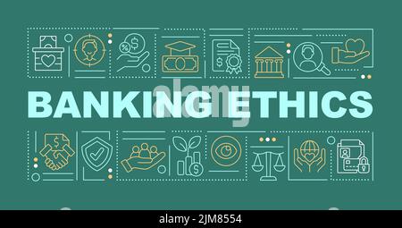 Ethik in Banken und Finanzinstitutionen Wortkonzepte grünes Banner Stock Vektor