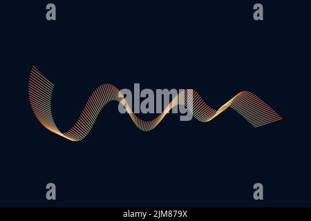 Abstrakte blaue digitale Equalizer-Anzeigen. Abbildung der Schallwellen auf dunklem Hintergrund. Voice Graph Meter oder Audio elektronische Tracks.Vector Horizont Stock Vektor