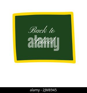 Illustration Schultafel mit Text Zurück zur Schule isoliert auf weißem Hintergrund Stock Vektor