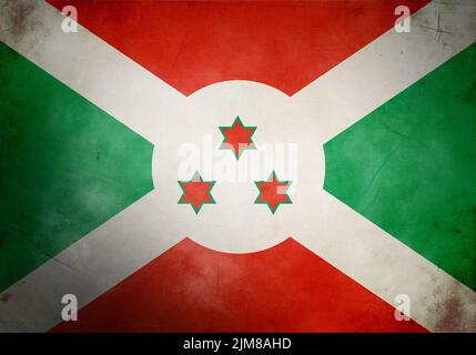 Burundi Grunge Flagge Stockfoto