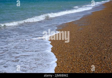 Küstenlinie am Kiesstrand, Cley-am-Meer, Nord-norfolk, england Stockfoto