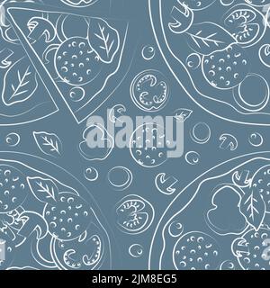 Trendige Vektor-Pizza-Muster für Pizzeria Stock Vektor