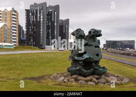 Reykjavik, Island - 10. Juli 2022: Die Küste von Reykjavik auf Island Stockfoto