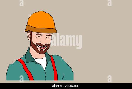 Handwerker tragen Arbeitskleidung und einen Gürtel mit Werkzeugen Stock Vektor