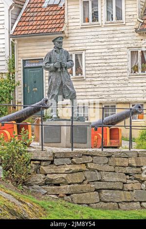 Statue Von Admiral Thore Horve Stavanger Norwegen Stockfoto