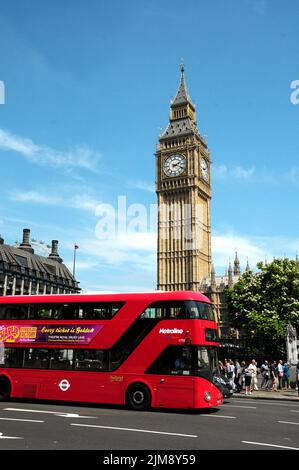 New London Bus & Big Ben Stockfoto