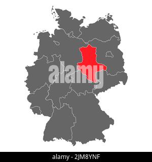 Deutschland Karte Symbol von Sachsen-Anhalt, Geographie leer Konzept, isolierte Grafik Hintergrund Vektor-Illustration . Stock Vektor