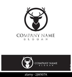 Hirschkopf Logo Vorlage Vektor Symbol Illustration Design Stock Vektor