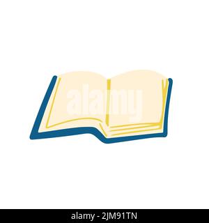 Illustration eines offenen Buches, isoliert auf weißem Hintergrund Stock Vektor