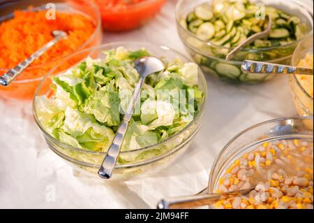 Verschiedene Salate Stockfoto