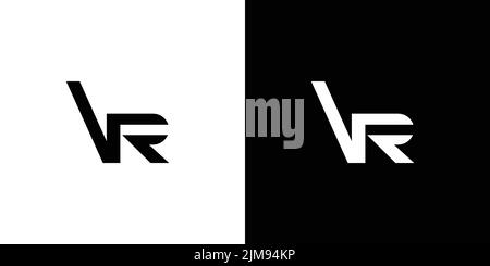 Modernes und raffiniertes VR-Buchstabeninitialen-Logo-Design Stock Vektor