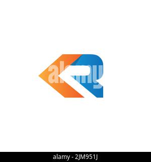 Symbol für das Design des KR-Buchstabens in modernem Design. Vektorgrafik EPS.8 EPS.10 Stock Vektor