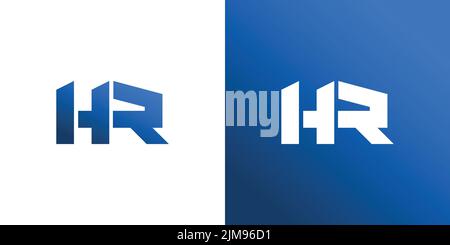 Modernes und anspruchsvolles HR-Logo mit Initialen Stock Vektor