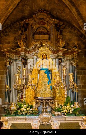 Die Jungfrau Maria schwimmt in der Kathedrale von Jerez de la FRO Stockfoto