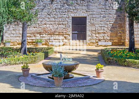 Gärten im Alcazar Jerez de la Frontera Andalu Stockfoto