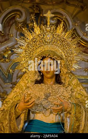 Die Jungfrau Maria schwimmt in der Kathedrale von Jerez de la FRO Stockfoto