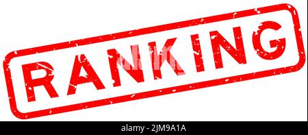 Grunge rot Ranking Wort quadratischen Gummisiegelstempel auf weißem Hintergrund Stock Vektor