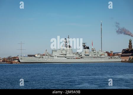 HDMS Peder Skram (F352), die Schiffe auf Holmen - Schiff aus der Zeit des Kalten Krieges sind erhalten und dienen als Museumsschiff Stockfoto