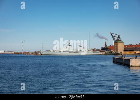 HDMS Peder Skram (F352), die Schiffe auf Holmen - Schiff aus der Zeit des Kalten Krieges sind erhalten und dienen als Museumsschiff Stockfoto