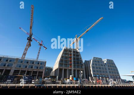 Baustelle des Papiroen-Wohnkomplexes in Kopenhagen, Dänemark Stockfoto