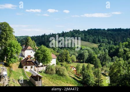 Slowenien, Ljubljana, Blick von der Burg Predjama Stockfoto