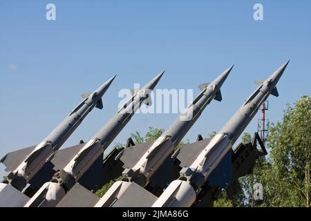 S-125 Boden-Luft-Raketen-System, Museum von militärischer Ausrüstung Stockfoto