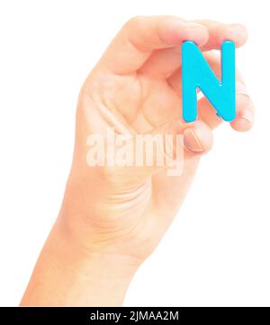 Brief in seiner Hand Stockfoto