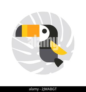 Toucan-Logo-Vektorgrafik. Farbenfrohes Vogelsymbol. Stock Vektor