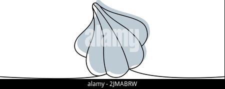 Satz Knoblauch eine Linie farbige kontinuierliche Zeichnung. Knoblauch kontinuierliche eine Zeile bunte Set Illustration. Vektor minimalistische lineare Illustration. Stock Vektor