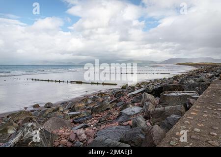 Rossbeigh - Rossbehy Sand Spit Beach (Blick nach Norden) auf der Iveragh Halbinsel in der Grafschaft Kerry, Irland Stockfoto