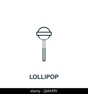 Lollipop-Symbol. Monochromes, einfaches Lollipop-Symbol für Vorlagen, Webdesign und Infografiken Stock Vektor