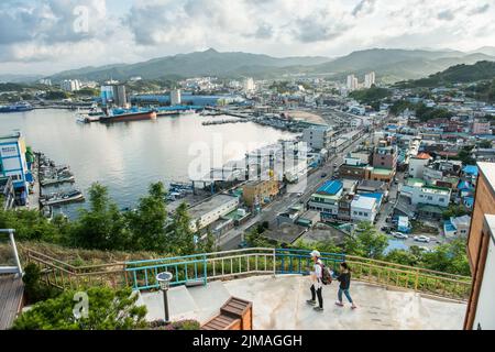 Gangwon-Do, Südkorea - 20. Juni 2017: Koreas Meer der East Sea Landschaft, Mukho Hafen Reisen Stockfoto