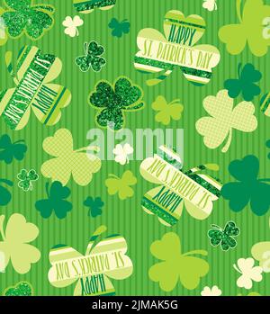 St. Patrick's Day Shamrock Glitzermuster Stockfoto