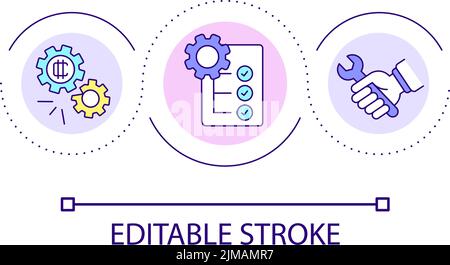 Symbol für das Blockchain-Netzwerk-Setup-Loop-Konzept Stock Vektor