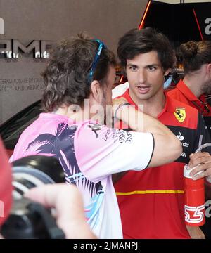 08.05.2022, Miami International Autodrome, Miami, FORMULA 1 CRYPTO.COM MIAMI GRAND PRIX , im Bild Fernando Alonso (ESP), Alpine F1 Team, Carlos Sainz J Stockfoto