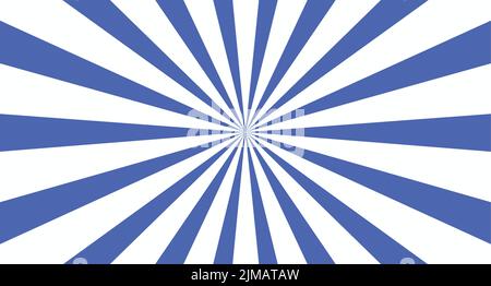 Blauer Retro Starburst Vektor abstrakter Hintergrund. Sunburst-Radialdarstellung. Stock Vektor