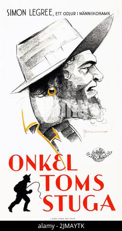 Onkel Toms Hütte (Universal, 1928). Schwedisches Filmplakat. Unkel Toms Stuga. Eric Rohman Kunstwerk. Simon Legree Stockfoto