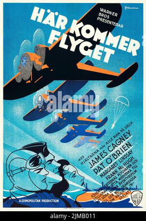 Här kommer flyget - Devil Dogs of the Air (Warner Bros., 1935) Schwedisches Filmplakat. Eric Rohman-Kunstwerk Stockfoto