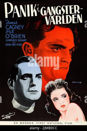 James Cagney - Panik i Gangstervärlden, Angels with Dirty Faces (Warner Brothers, 1939). Schwedisches Filmplakat. Eric Rohman-Kunstwerk Stockfoto