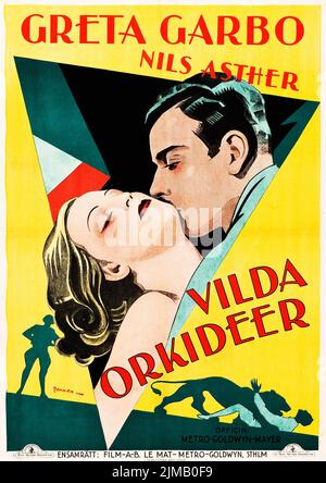 Greta Garbo - Vilda Orkideer - Wild Orchids (MGM, 1929). Schwedisches Filmplakat. Eric Rohman Kunstwerk. Stockfoto